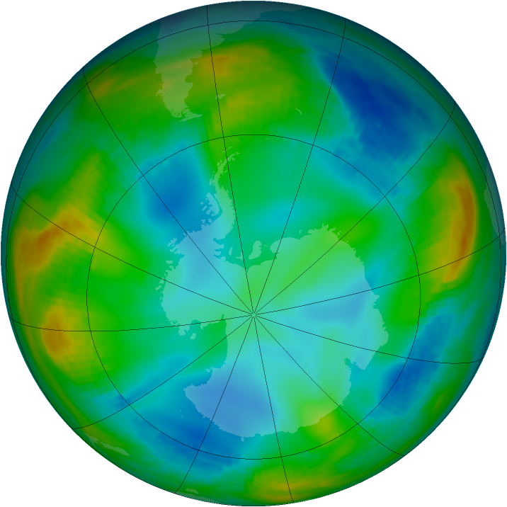 Antarctic ozone map for 16 June 1982